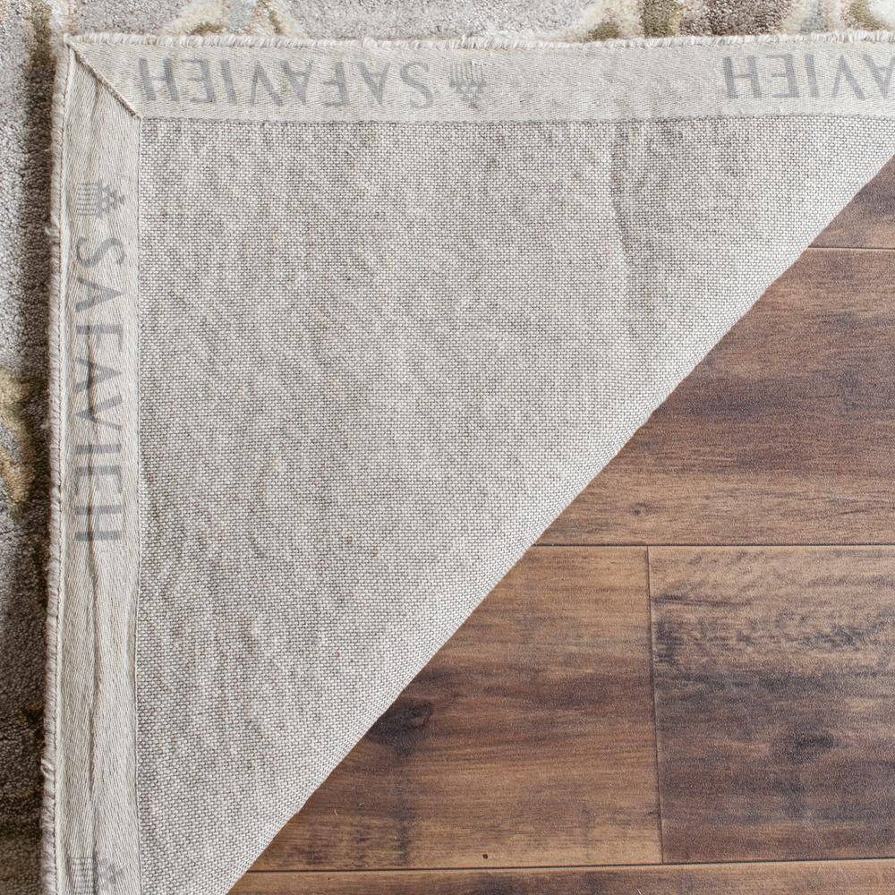Elegant Gray Floral Tufted Wool and Viscose 8' x 10' Area Rug