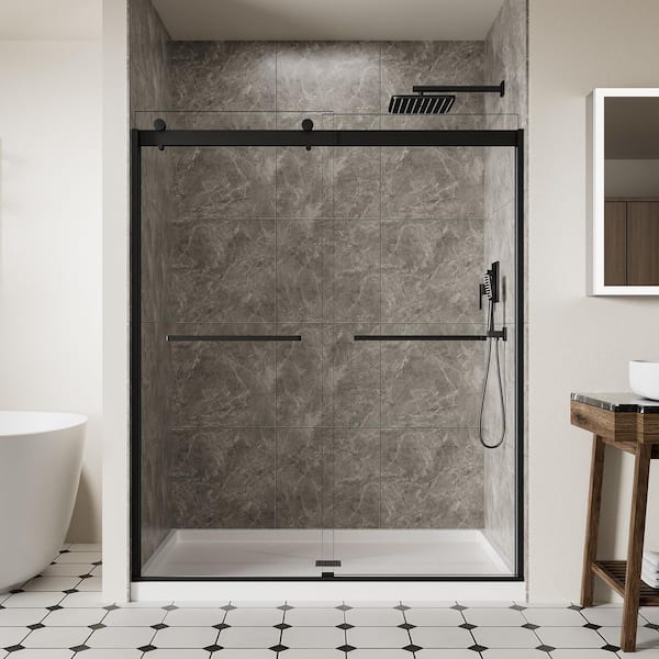 ♡aayyaa♡ ACE DECOR 56-60 in. W x 74 in. H Frameless Double Sliding Shower