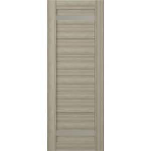 Perla 18 in. x 80 in. No Bore 2-Lite Frosted Glass Shambor Solid Composite Core Wood Composite Interior Door Slab