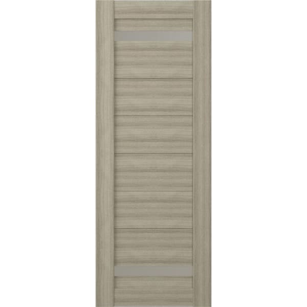 Belldinni Perla 28 in. x 80 in. No Bore 2-Lite Frosted Glass Shambor Solid Composite Core Wood Composite Interior Door Slab