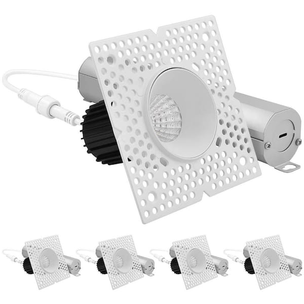 1 in. Integrated LED Trimless Recessed Light, 10-Watt, 850LM, 5CCT 60° Beam Angle Dimmable CRI 90, IC Rated White 4-Pack