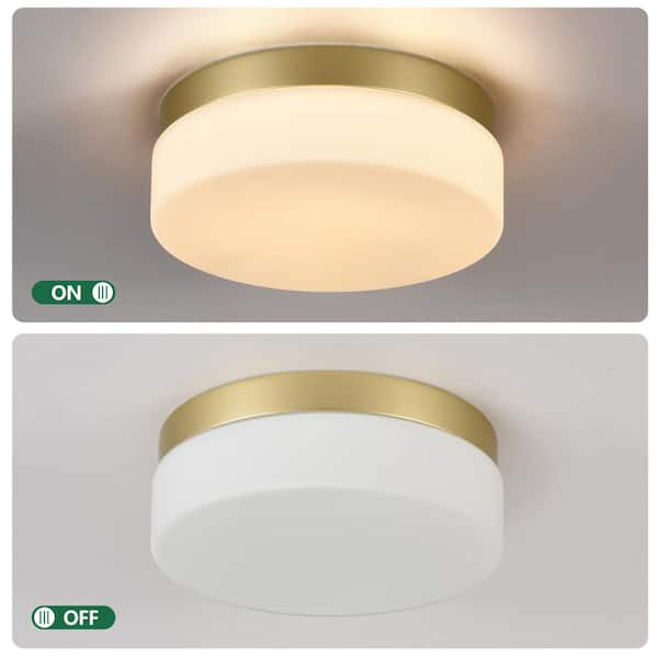 Basdien 12 in. Gold Closet Light LED Flush Mount Ceiling Light