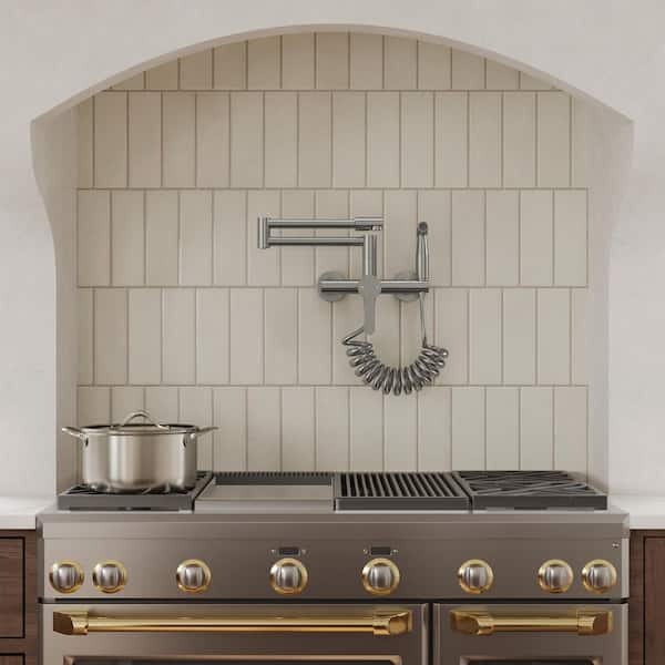 16.5 in. 1-Handle Dual function Wall Mounted Pot Filler Kitchen Faucet with Flexible Handheld Spray in Brushed Nickel