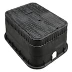 NDS 13 in. X 20 in. Jumbo Rectangular Valve Box and Cover, Black Box ...