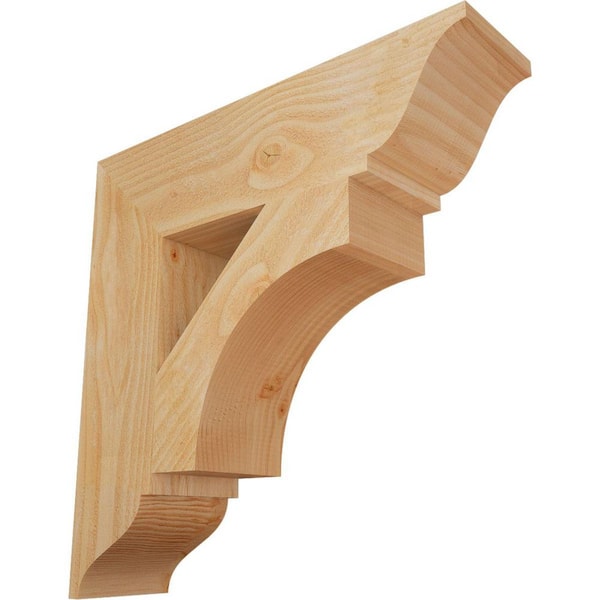 Ekena Millwork 6 in. x 24 in. x 24 in. Douglas Fir Westlake Traditional Rough Sawn Bracket