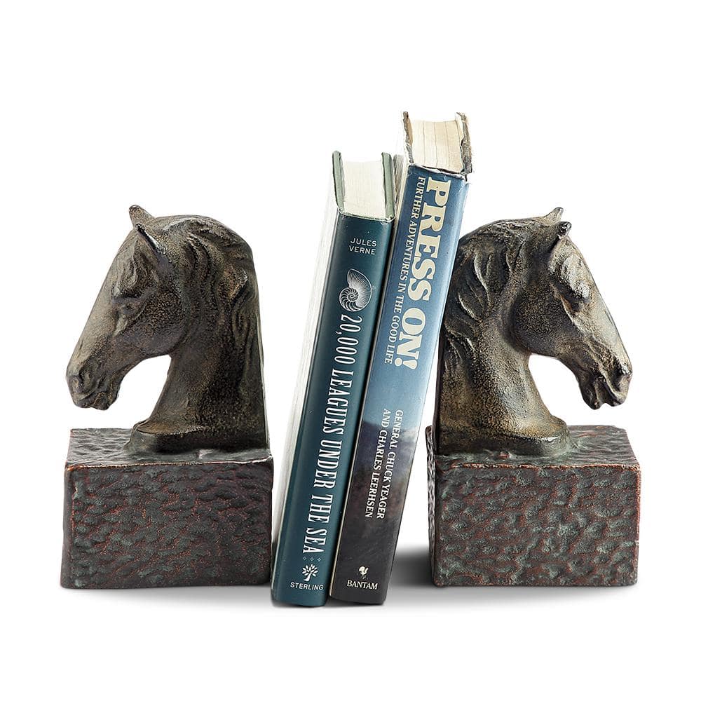 Bronze Metal Horsehead Bookends (Set of 2) 51079 - The Home Depot