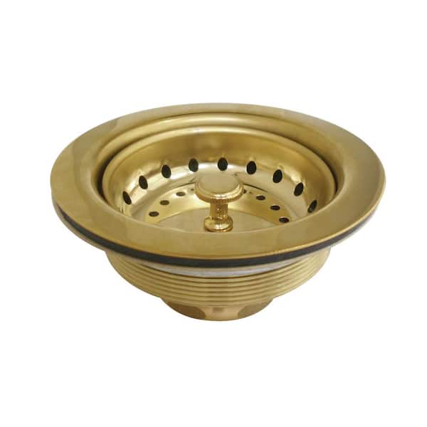 Kingston Brass Tacoma 4-1/2 in. Stainless Steel Kitchen Sink Basket Strainer in Polished Brass