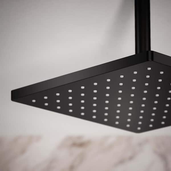 Honesty 1-Spray 8 in. Rainhead Ceiling Mount Fixed Shower Head in Matte Black Honesty 1-Spray 8 in. Rainhead Ceiling Mount Fixed Shower Head in Matte Black