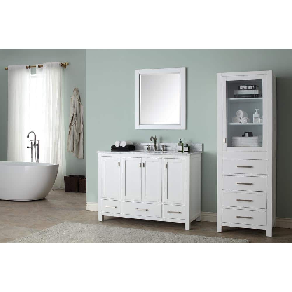 Modero 48'' White Solid Wood Freestanding Vanity Base