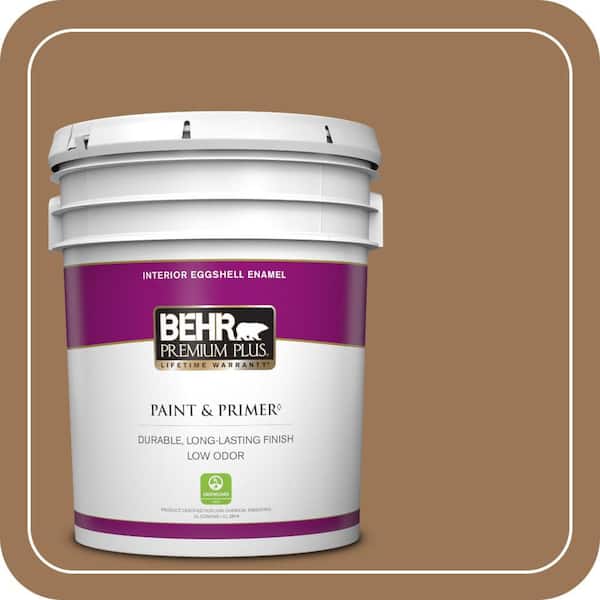BEHR PREMIUM PLUS 5 gal. #PPU4-02 Coco Rum Eggshell Enamel Low Odor Interior Paint & Primer