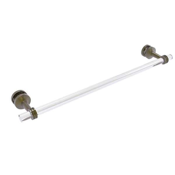Pacific Beach Collection 24 in. Over-the-door Single Towel Bar in Antique Brass with Dotted Accents