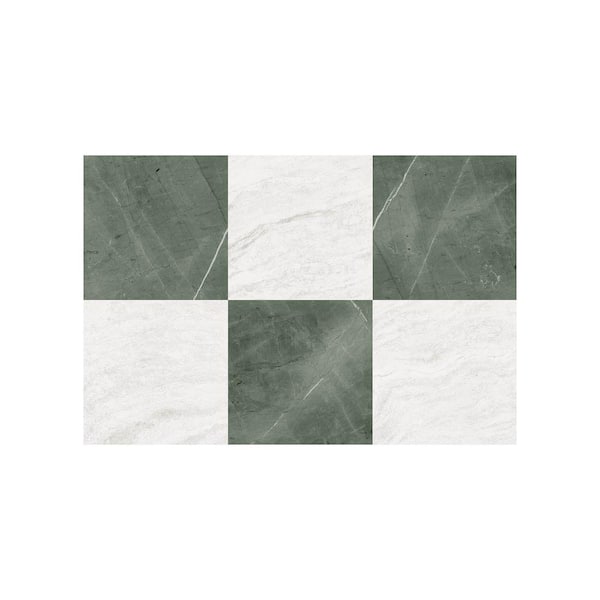 Bonneville Green 48 in. Width Water Resistance Peel and Stick Floor Tiles 3 mil Set of 20 (1.524 mm Thick, 20 sq. ft.)