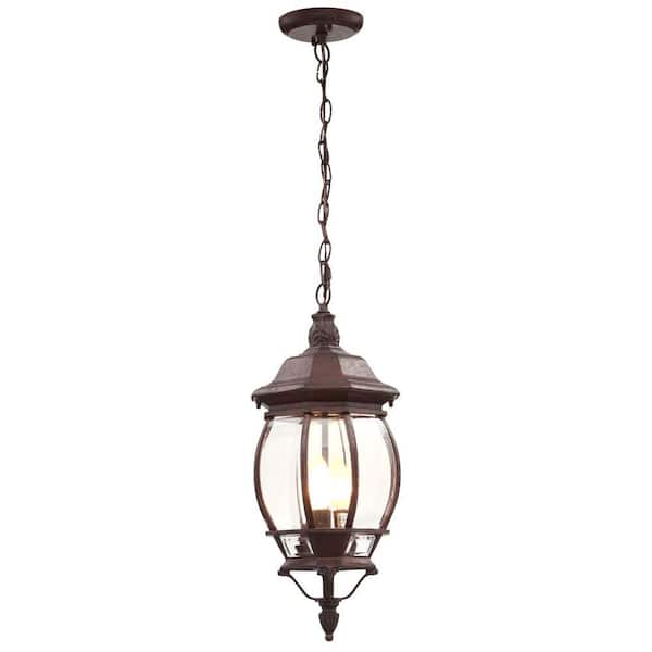 SATCO Central Park 3-Light Outdoor Hanging Old Bronze Lantern