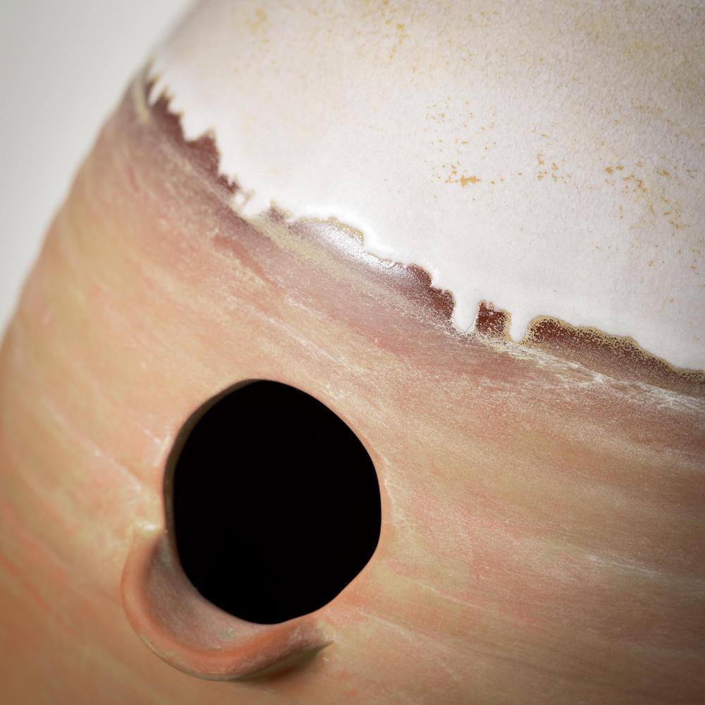 11.75" Two-Toned Terracotta Ceramic Pueblo Birdhouse