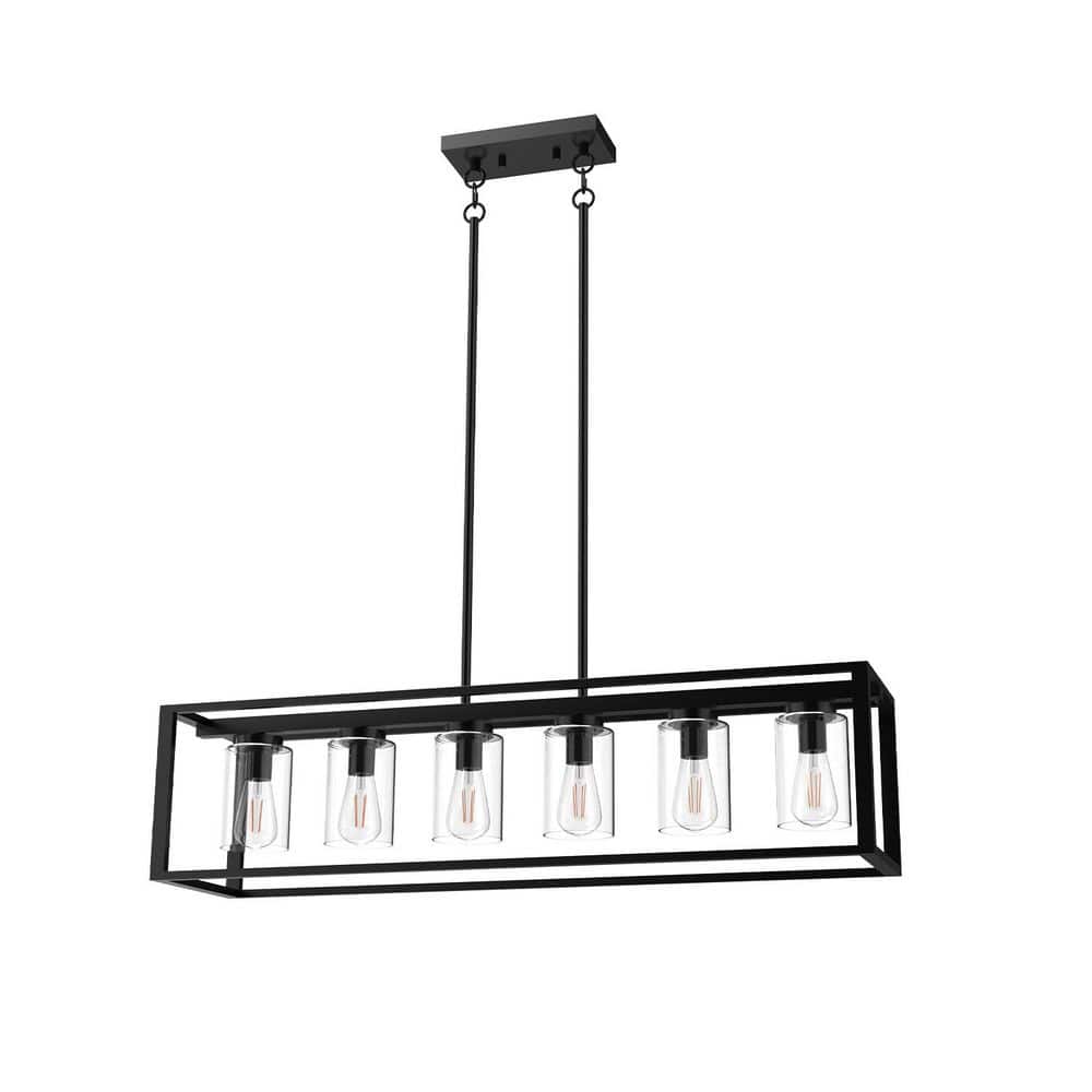 6-Light Black Metal Pendant Light, Modern Chandelier and E26 Base 110V for Bathroom Dressing Room Powder Room price history on PriceWatchPro