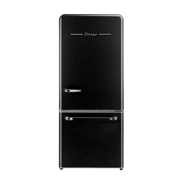 Unique Appliances Classic Retro 30 in 17.7 cu. ft. Frost Free Retro Bottom Freezer Refrigerator in Midnight Black, ENERGY STAR