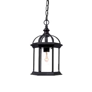 Dover Collection 1-Light Matte Black Outdoor Hanging Lantern