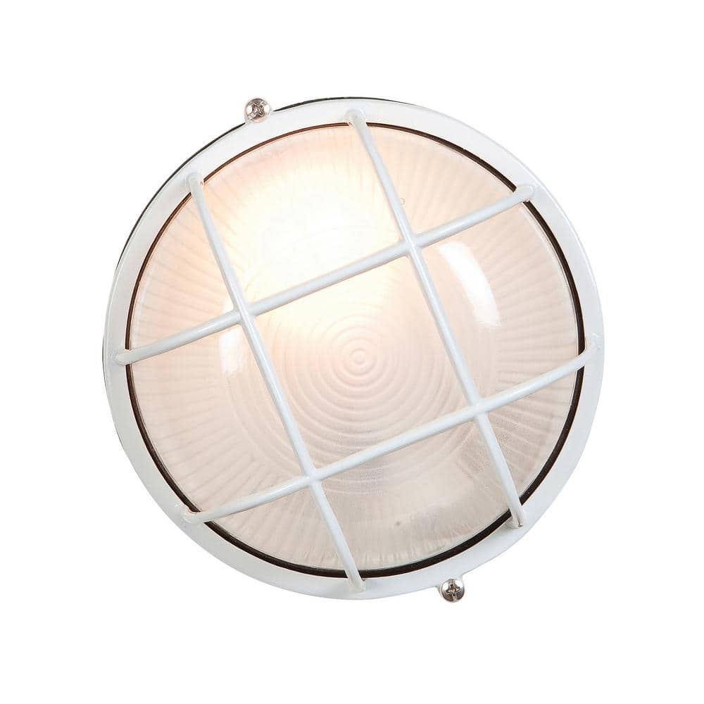 Nauticus 1-Light White Outdoor Bulkhead Light with Frosted Glass Shade price history on PriceWatchPro