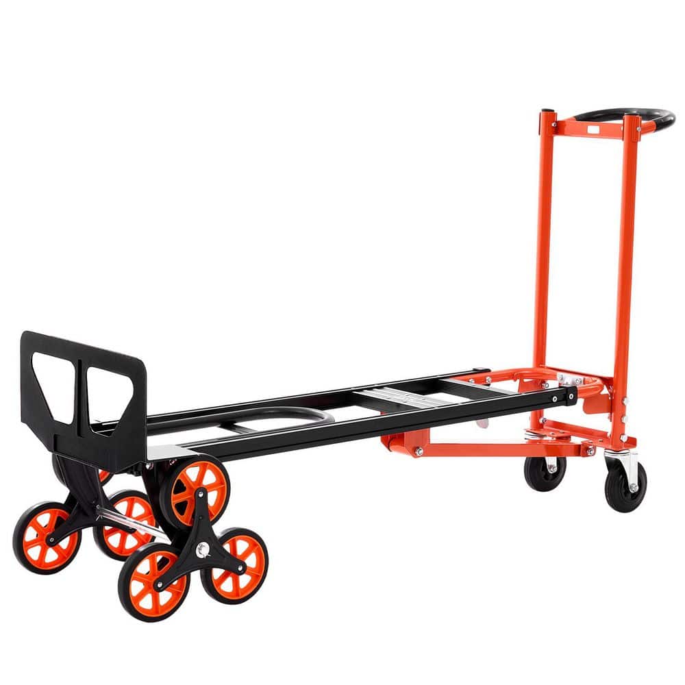 3 in 1 Industrial Convertible Stair Climbing Cart, Orange/Silver, 770 lbs. Load Hand Truck Dolly, Stair Climbing Trolley price history on PriceWatchPro