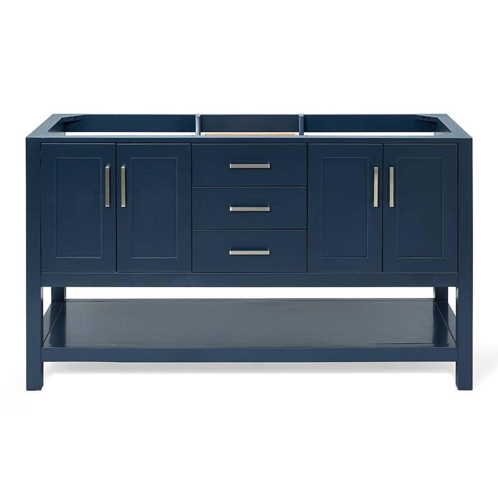 Magnolia 60 in. W x 21.5 in. D x 34.5 in. H Bath Vanity Cabinet without Top in Midnight Blue price history on PriceWatchPro