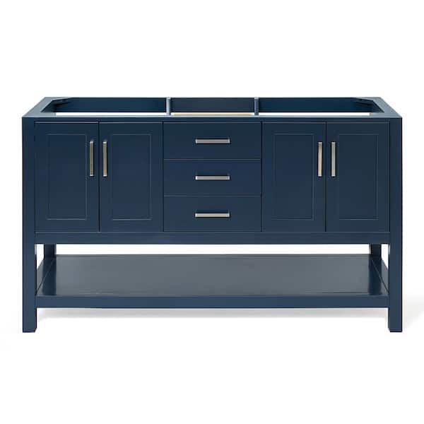 ARIEL Magnolia 60 in. W x 21.5 in. D x 34.5 in. H Bath Vanity Cabinet without Top in Midnight Blue