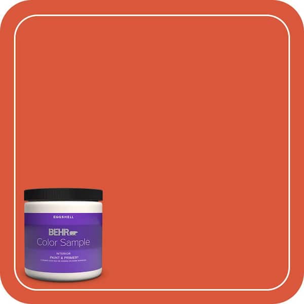 BEHR PREMIUM PLUS 8 oz. Home Decorators Collection #HDC-MD-10G Mod Orange Eggshell Enamel Interior Paint & Primer Color Sample