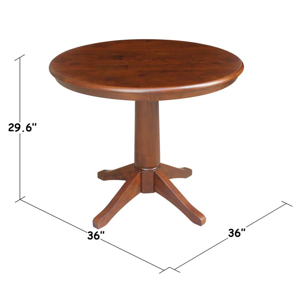 Elegant Espresso 38" Round Solid Wood French Country Dining Table