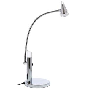 21-1/2 in. Adjustable Gooseneck Silver LED Desk & Accent Lamp, Metal and Acrylic