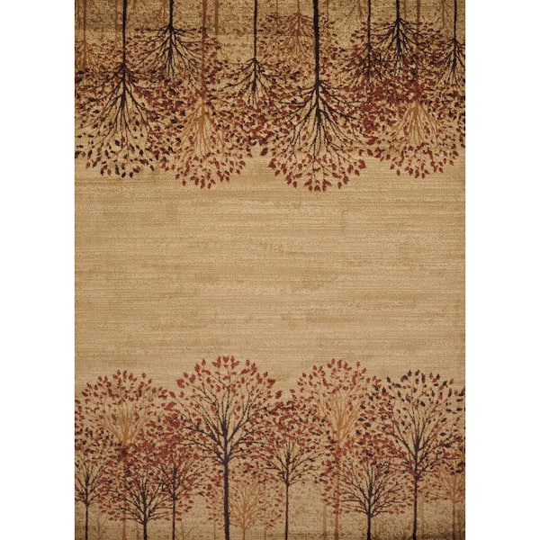 United Weavers Affinity Tree Blossom Natural 5 ft. 3 in. x 7 ft. 2 in. Area Rug
