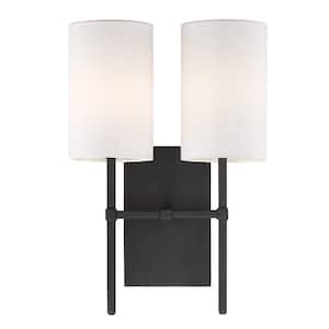 Veronica 2-Light Black Forged Sconce