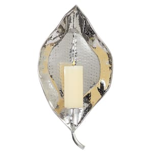 Silver Stainless SteelSingle Candle Wall Sconce