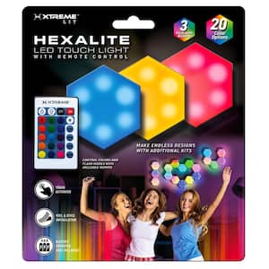 3-Piece Hexalite Tough Light Set, 4 Color Modes, 16 Unique Settings, Use Remote To Customize