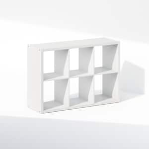 Cubic 43.78 in. Tall White Wood 6-Cube Bookcase