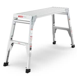 3.25 ft. Portable Height Adjustable Aluminum Alloy Work Platform, Large Size Step Stool Folding Portable Work Bench