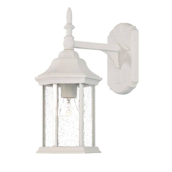 Acclaim Lighting Craftsman Collection 1-Light Textured White Outdoor Wall-Mount Light Fixture