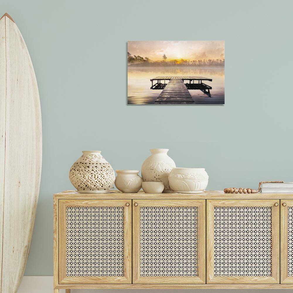 Summer Sunrise Dock by Mike Calascibetta Unframed Nature Graphic Art Print 16 in. x 24 in. price history on PriceWatchPro