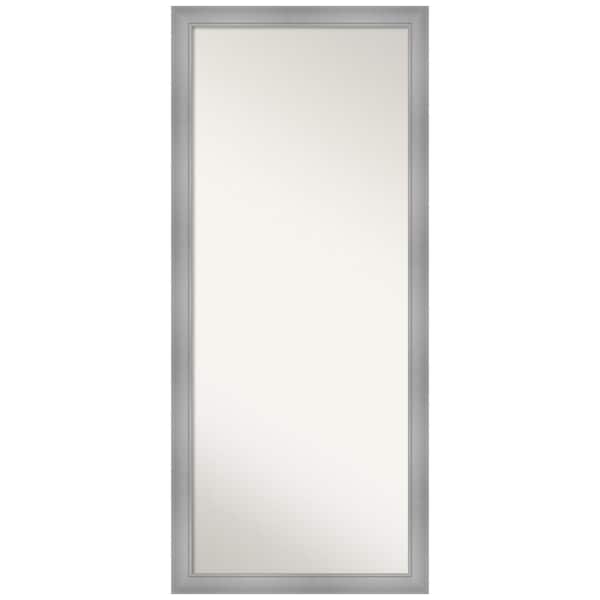 Amanti Art Oversized Silver Metallic Wood Hooks Modern Classic Mirror (64 in. H X 28 in. W)