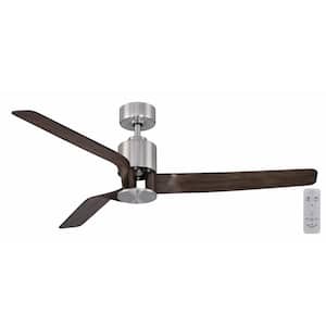 Chaville 56 in. Indoor/Outdoor Brushed Nickel Ceiling Fan with Remote Control Included
