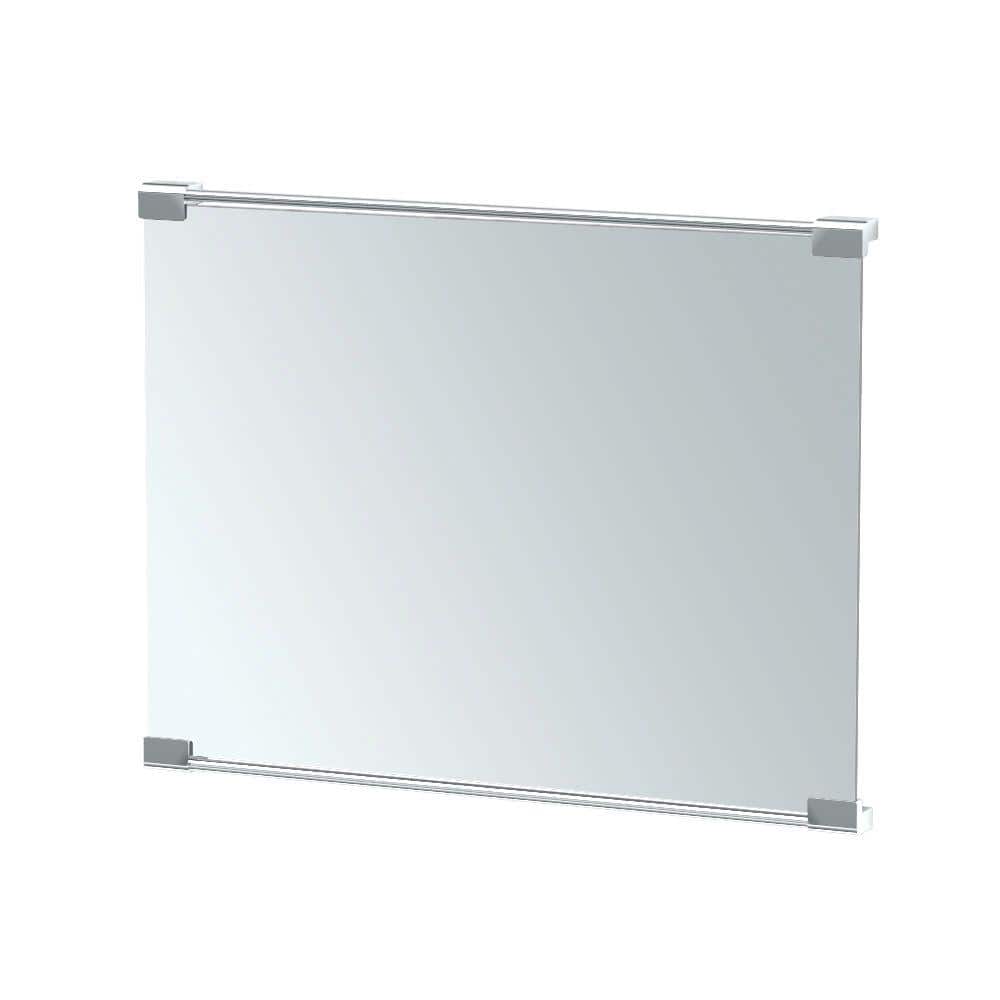 Elegant Chrome Rectangular Bathroom Vanity Mirror with Shatterproof Feature