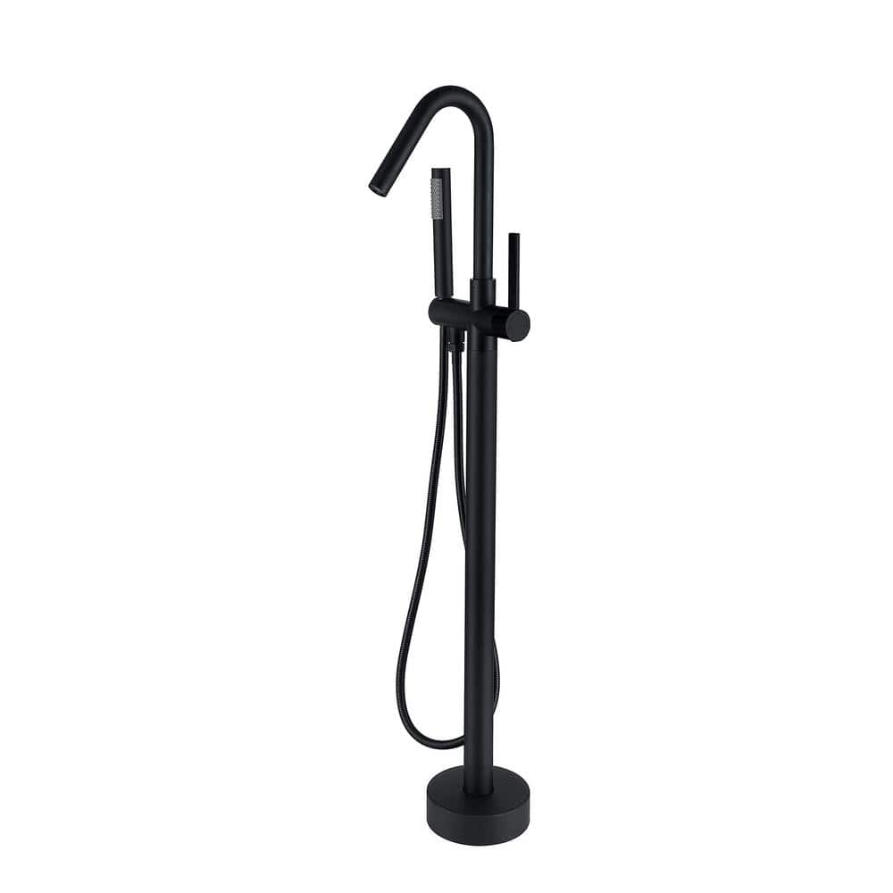 Single Handle Freestanding Tub Faucet Handheld Shower in Matte Black price history on PriceWatchPro