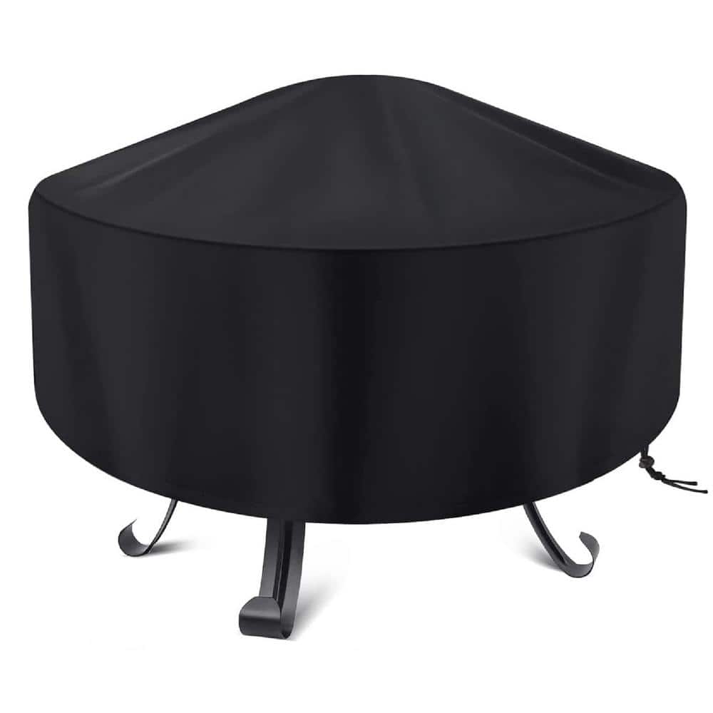 Outdoor Round Fire Pit Cover 22-34 in. Full Coverage Fire Pit Cover Dustproof Anti UV Waterproof and Tear Resistant price history on PriceWatchPro