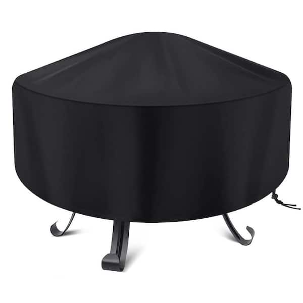Misopily Outdoor Round Fire Pit Cover 22-34 in. Full Coverage Fire Pit Cover Dustproof Anti UV Waterproof and Tear Resistant