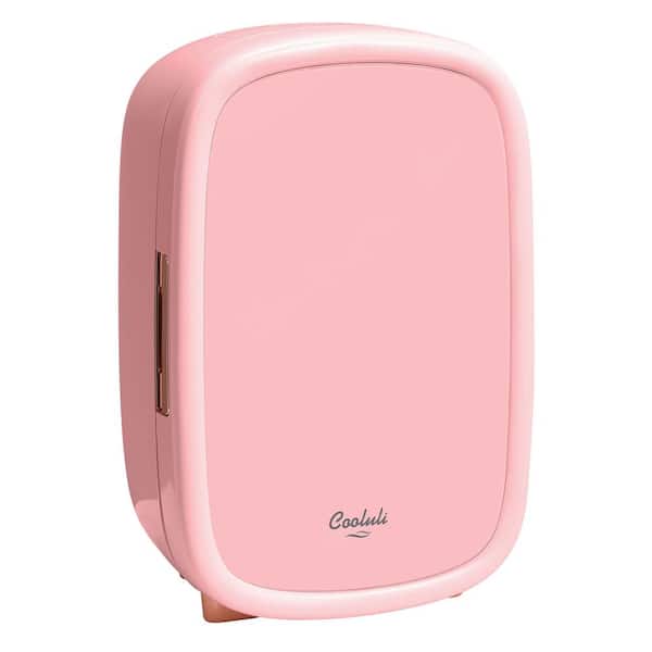 COOLULI Beauty 0.42 cu. ft. Retro Mini Fridge in Pink without Freezer