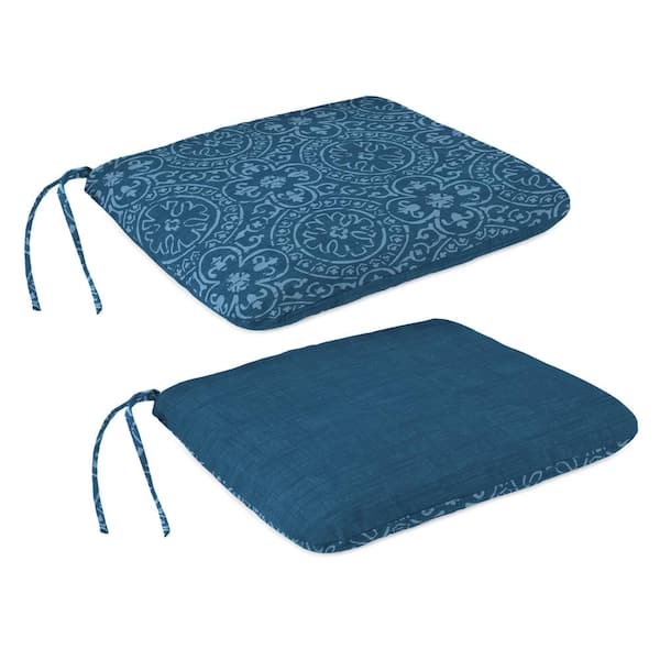 18 in. L x 15 in. W x 3 in. T Rectangular Reversible Outdoor Seat Cushion in Oberring Tuscan and Quasi Tuscan (2-Pack)