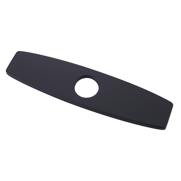 9.6 in. x 2.4 in. x 0.3 in. Stainless Steel 1-Hole or 3-Hole Sink Faucet Deckplate Hole Cover in Matte Black