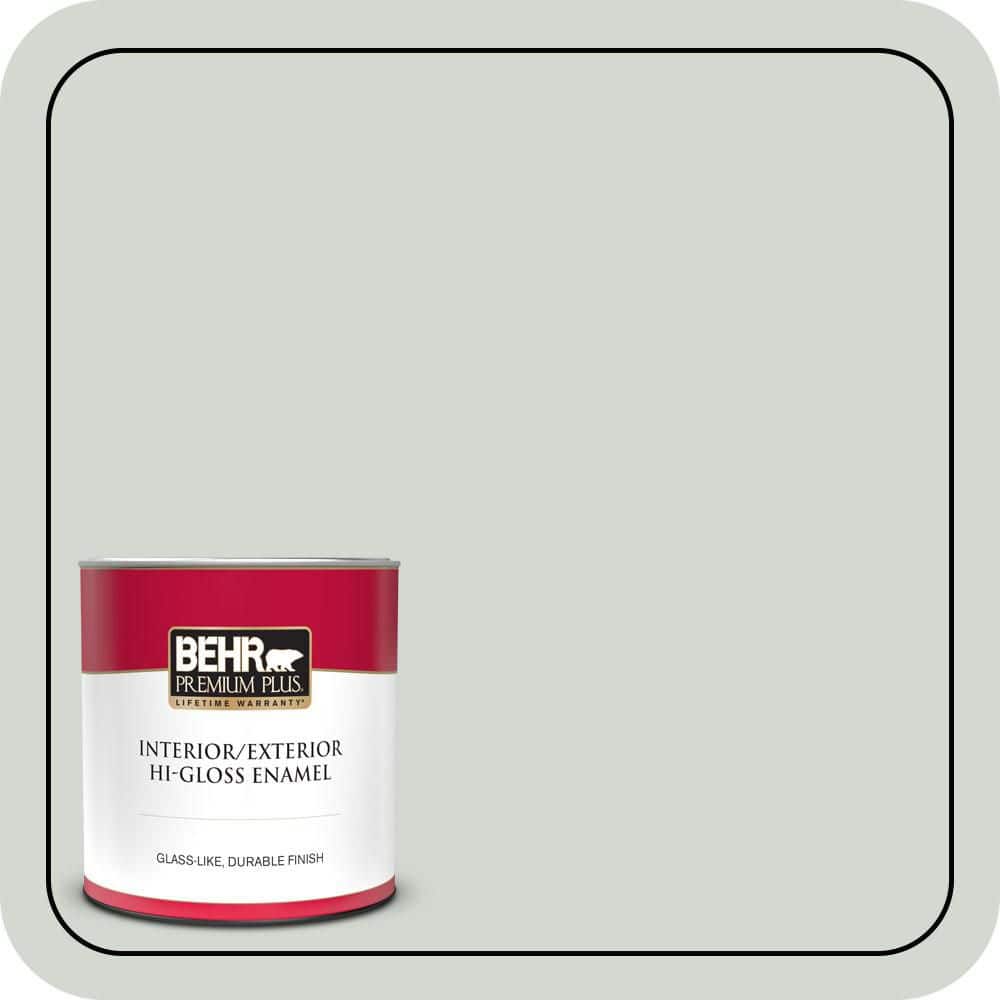BEHR PREMIUM PLUS 1 qt. #N410-2 Brook Green Hi-Gloss Enamel Interior ...