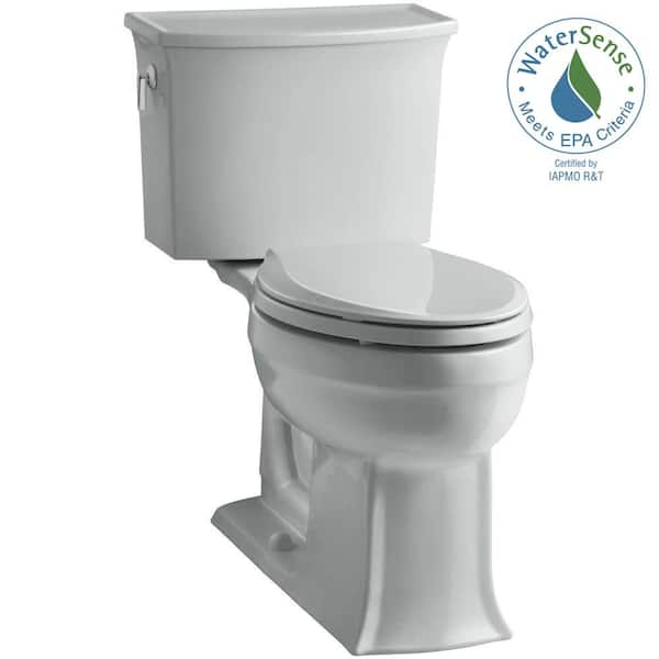 Archer 12 in. Rough In 2-Piece 1.28 GPF Single Flush Elongated Toilet in Ice Grey Seat Not Included