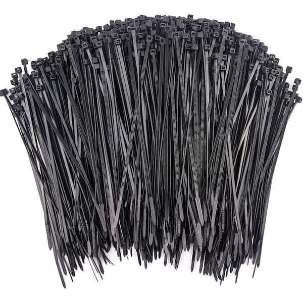 6 in. UV Resistant Nylon Cable Zip Tie Self-Locking Black 1000-Pack Heavy Duty for Indoor and Outdoor Use