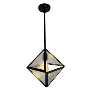 Nicteel 1-Light Black Craftsman Pendant Light
