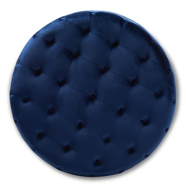 Baxton Studio Cardiff Royal Blue Ottoman 151 9357 HD The Home Depot